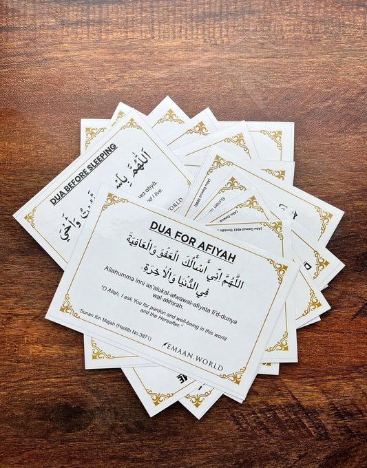 Dua Stickers for Daily Life – Islamic Dua Cards with Arabic & Hindi Meaning | Daily Masnoon Duas